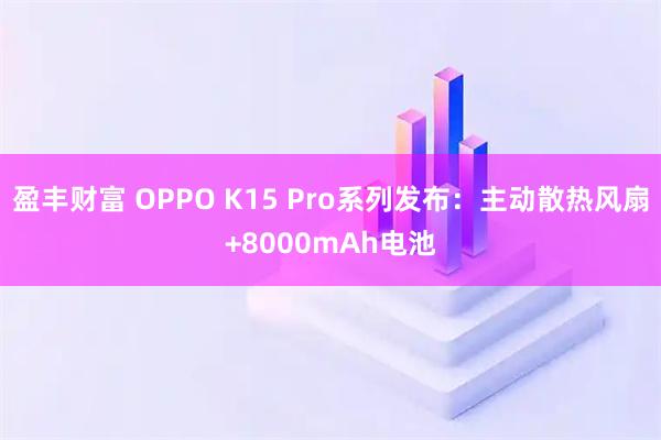 盈丰财富 OPPO K15 Pro系列发布：主动散热风扇+8000mAh电池