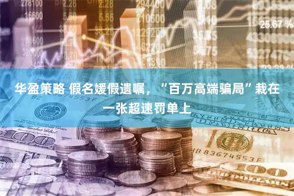 华盈策略 假名媛假遗嘱，“百万高端骗局”栽在一张超速罚单上